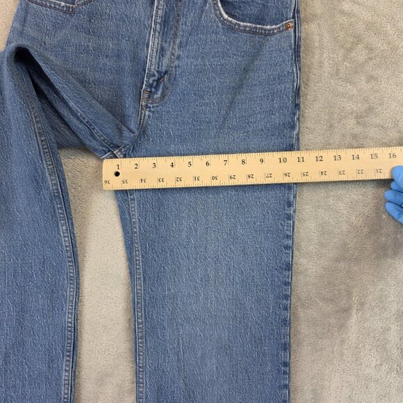 Abercrombie & Fitch Jeans Womens 27 4R Blue 90s Relaxed High Rise Raw Hem Denim - Picture 6 of 11